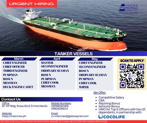 intercrew philippines agency inc hiring|Positions for Tanker Vessels .